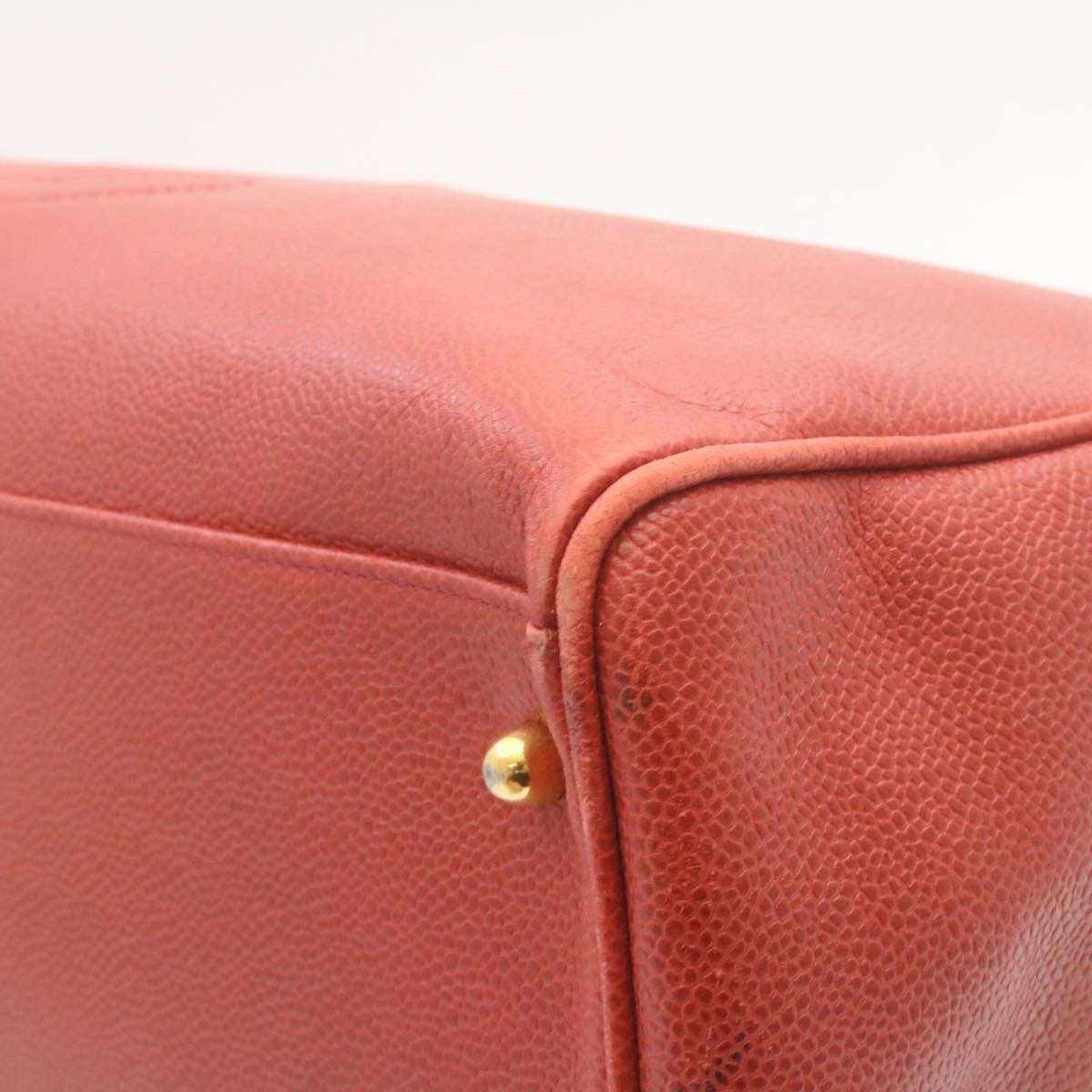 Top Quality Chanel COCO Mark Super model Chain Shoulder Bag Caviar Skin Red Auth am2162gA