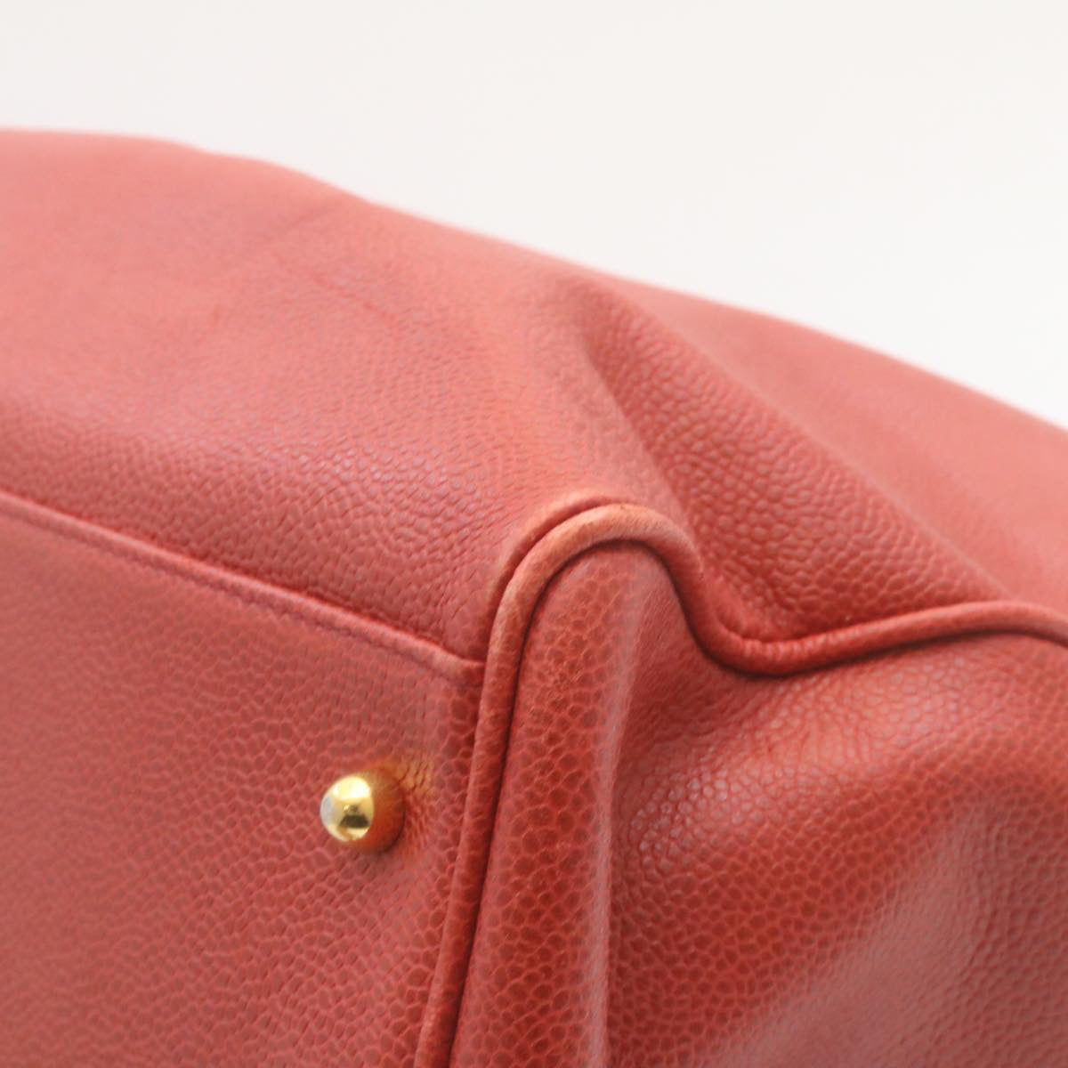 Top Quality Chanel COCO Mark Super model Chain Shoulder Bag Caviar Skin Red Auth am2162gA