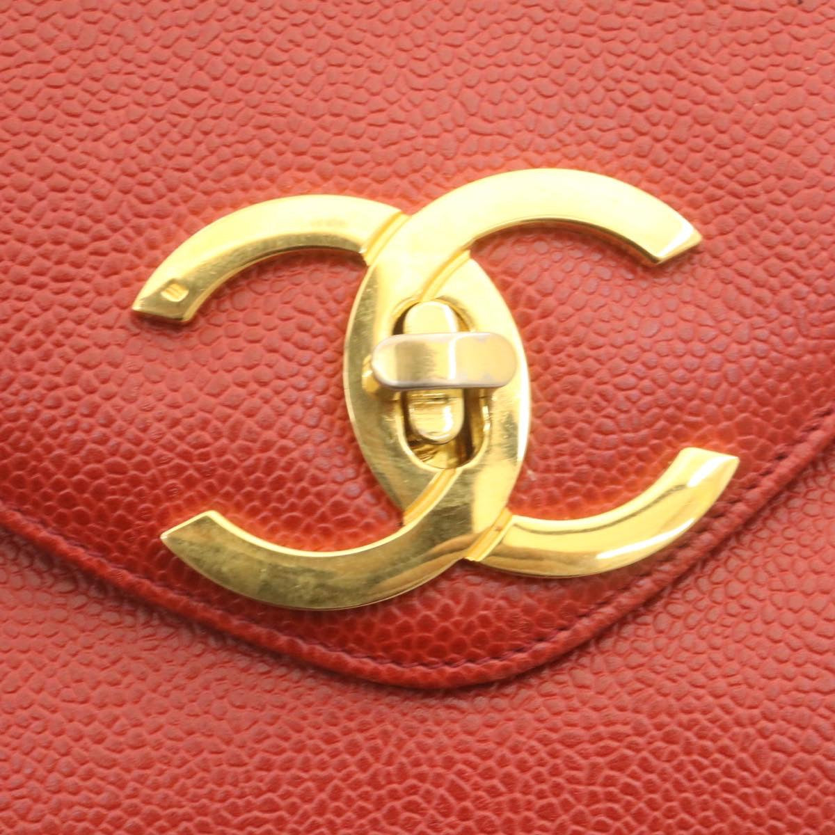 Top Quality Chanel COCO Mark Super model Chain Shoulder Bag Caviar Skin Red Auth am2162gA