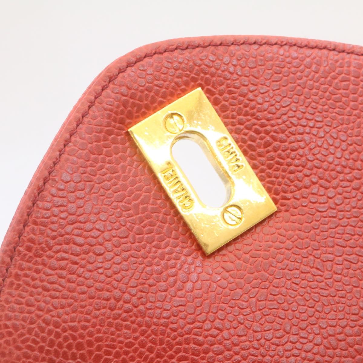 Top Quality Chanel COCO Mark Super model Chain Shoulder Bag Caviar Skin Red Auth am2162gA