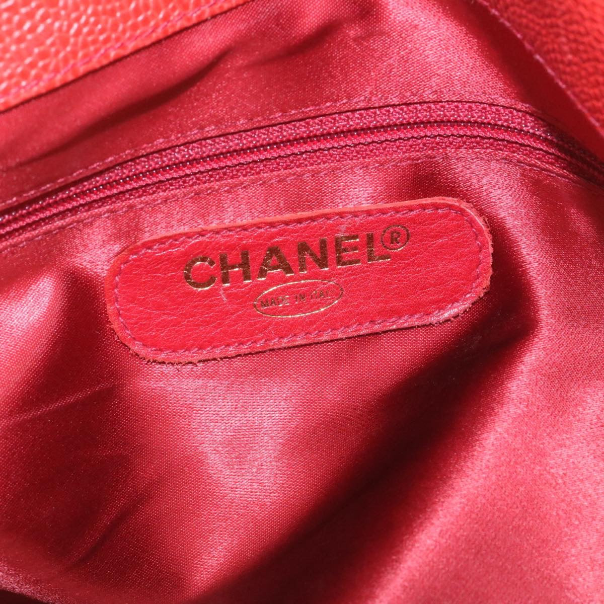 Top Quality Chanel COCO Mark Super model Chain Shoulder Bag Caviar Skin Red Auth am2162gA