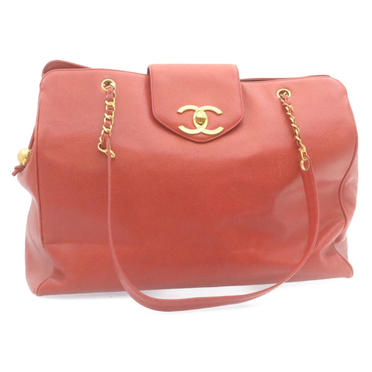 Top Quality Chanel COCO Mark Super model Chain Shoulder Bag Caviar Skin Red Auth am2162gA