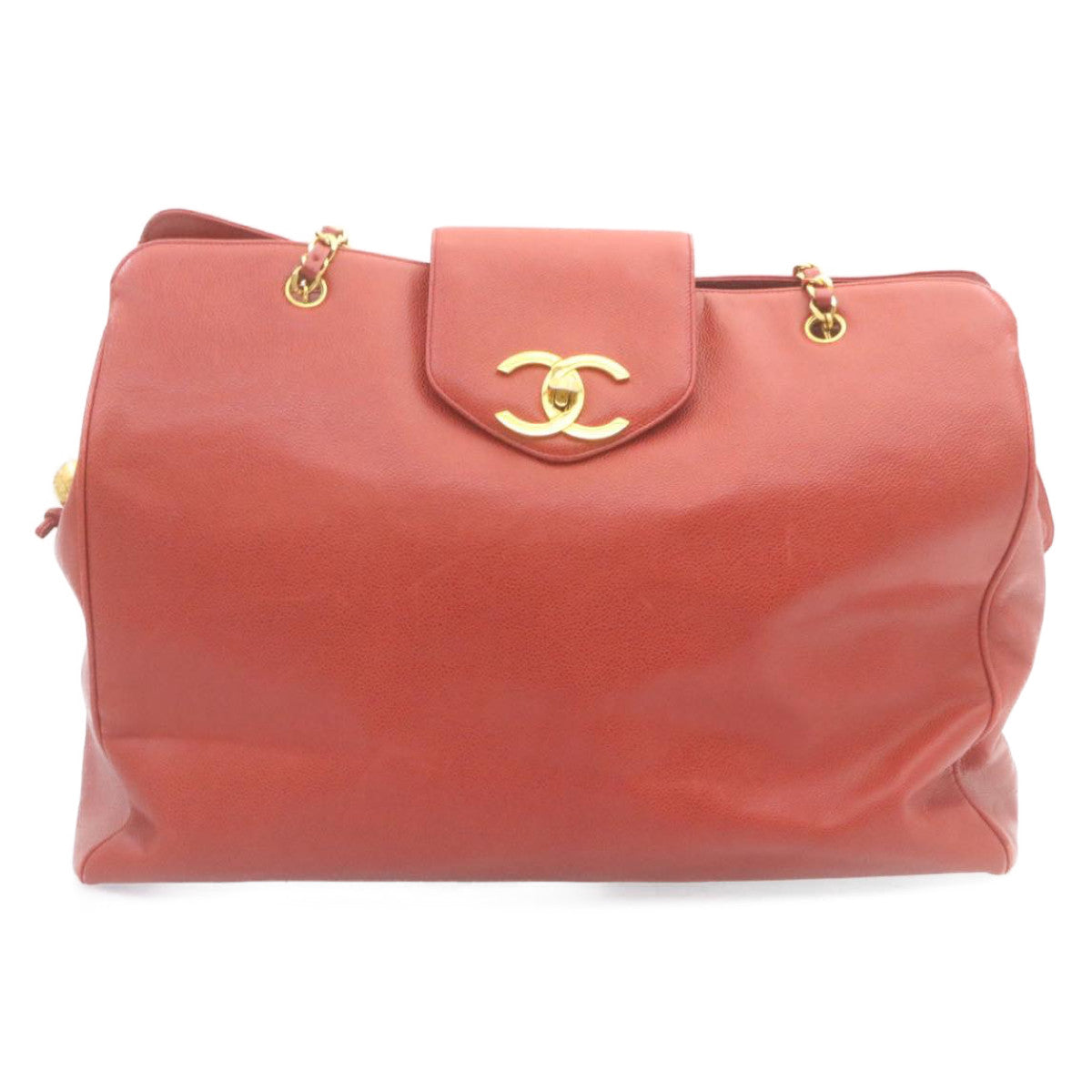 Top Quality Chanel COCO Mark Super model Chain Shoulder Bag Caviar Skin Red Auth am2162gA