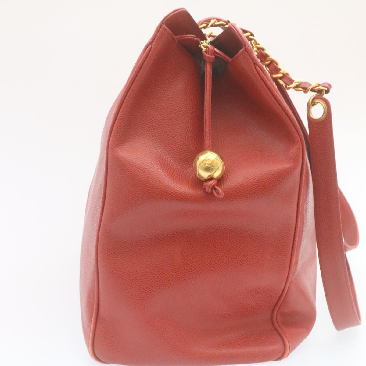 Top Quality Chanel COCO Mark Super model Chain Shoulder Bag Caviar Skin Red Auth am2162gA
