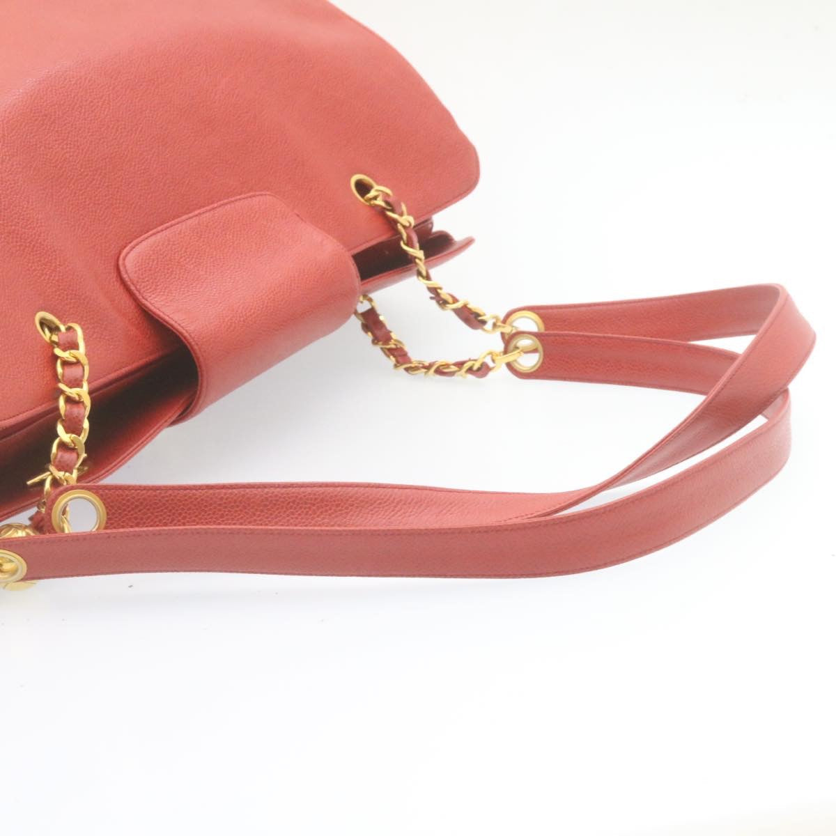 Top Quality Chanel COCO Mark Super model Chain Shoulder Bag Caviar Skin Red Auth am2162gA