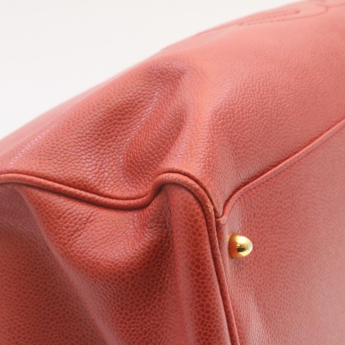 Top Quality Chanel COCO Mark Super model Chain Shoulder Bag Caviar Skin Red Auth am2162gA