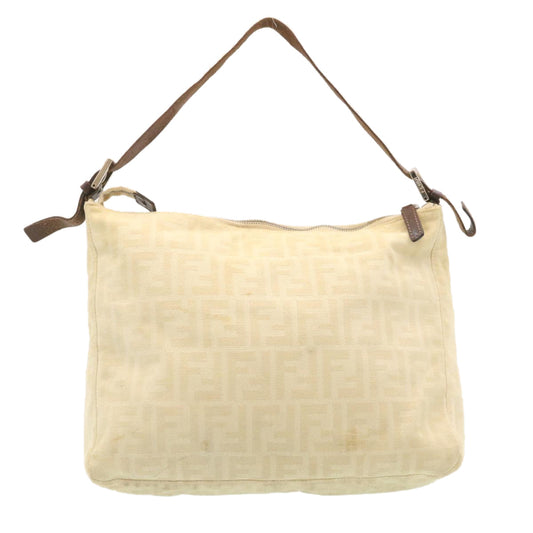FENDI Zucca Canvas Mamma Baguette Shoulder Bag Beige