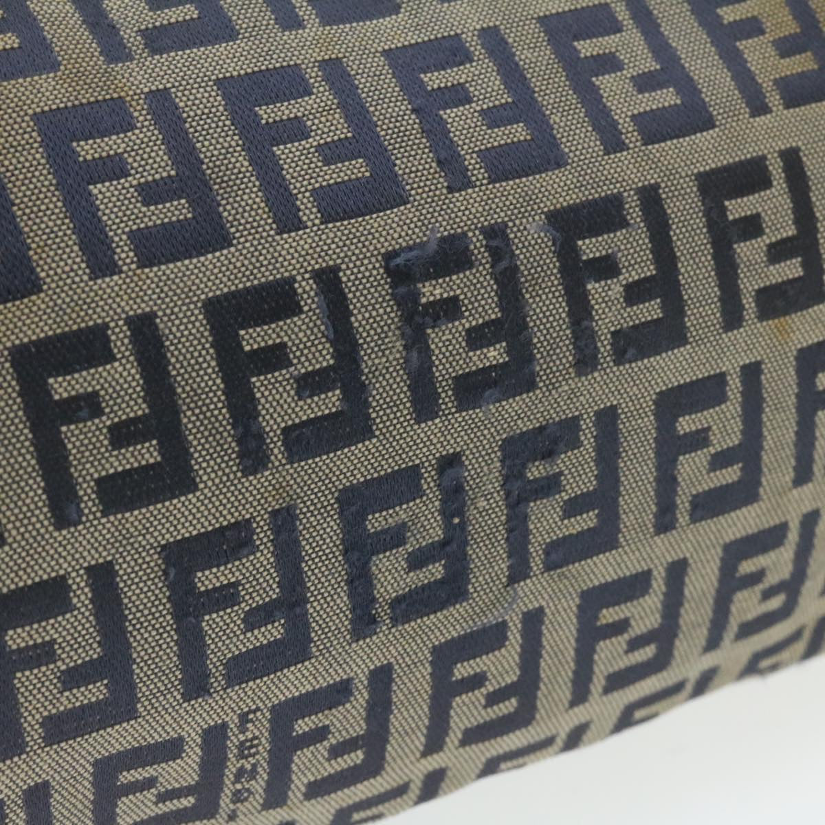 FENDI Zucchino Canvas Hand Bag Navy Blue Auth am577g