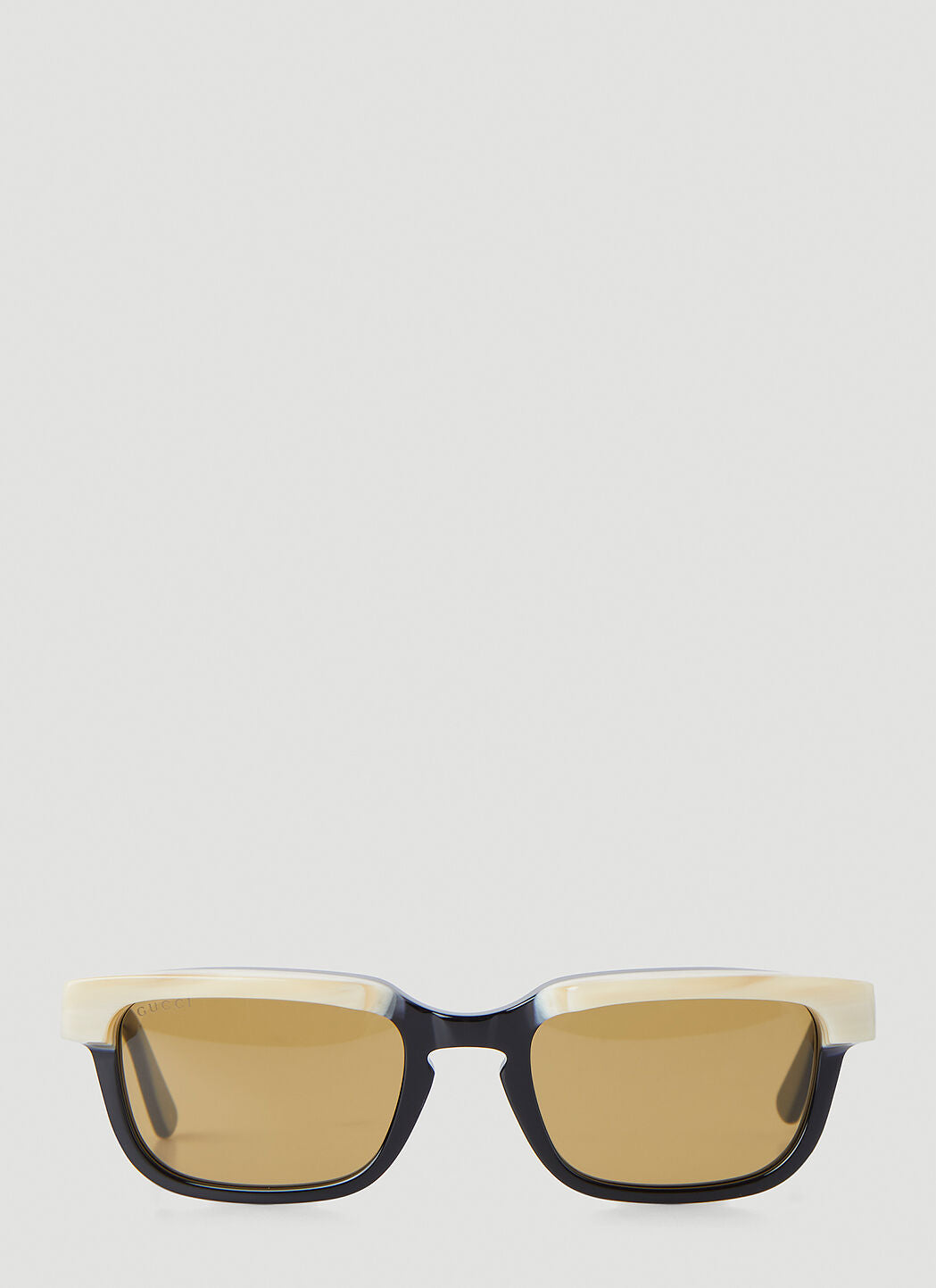 Gucci Men Contrast Trims Rectangular Sunglasses