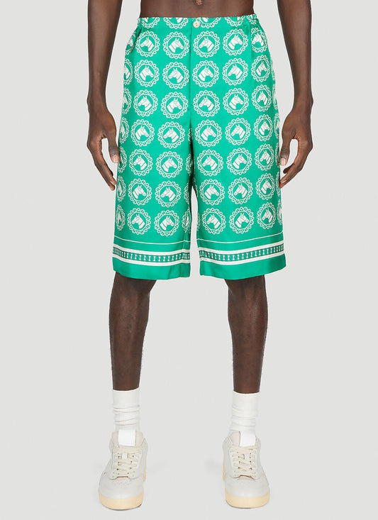 Gucci Men Horse Motif Shorts