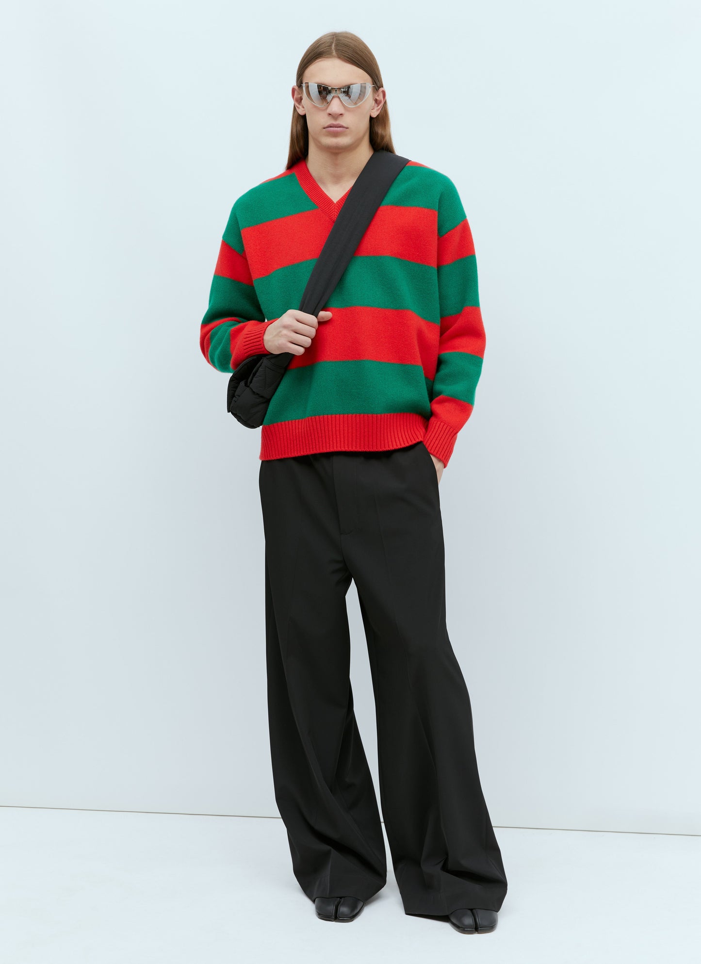 Gucci Men Felted Wool Striped Sweater