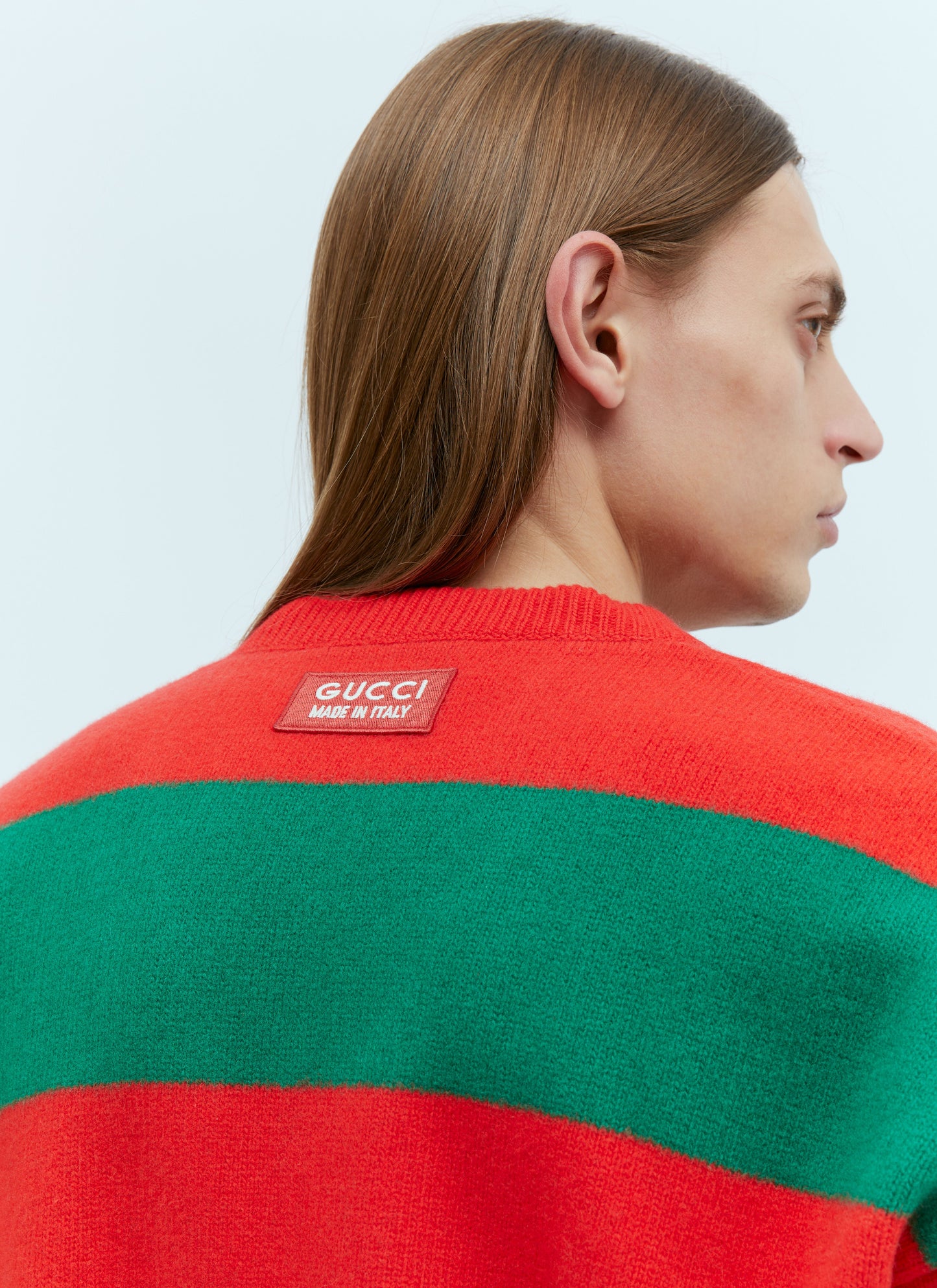 Gucci Men Felted Wool Striped Sweater