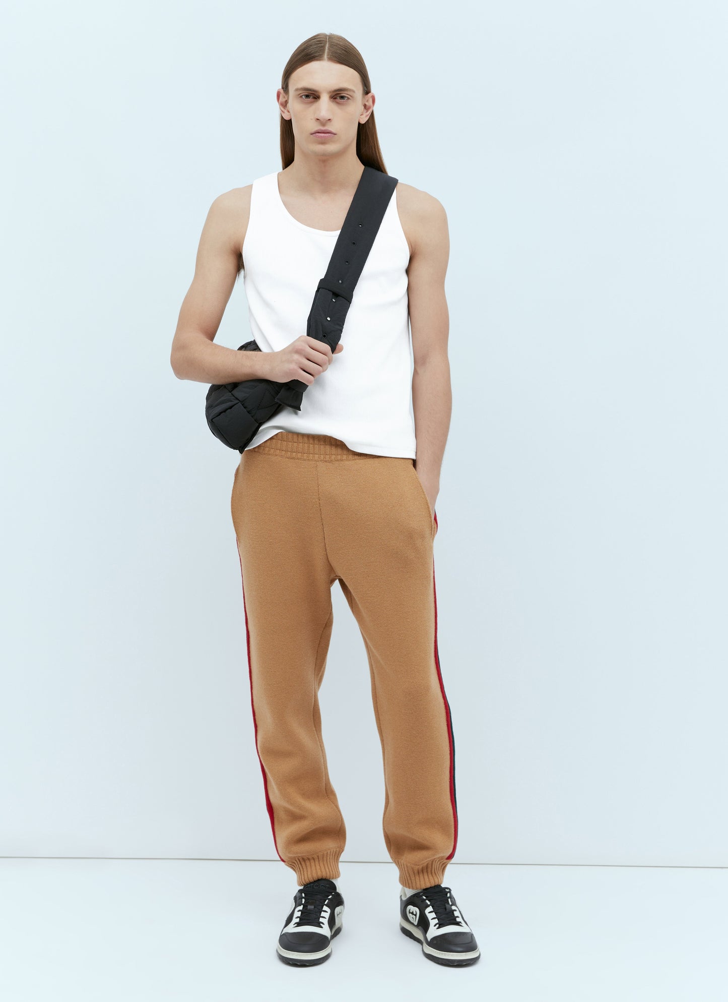 Gucci Men Web Wool-Knit Track Pants