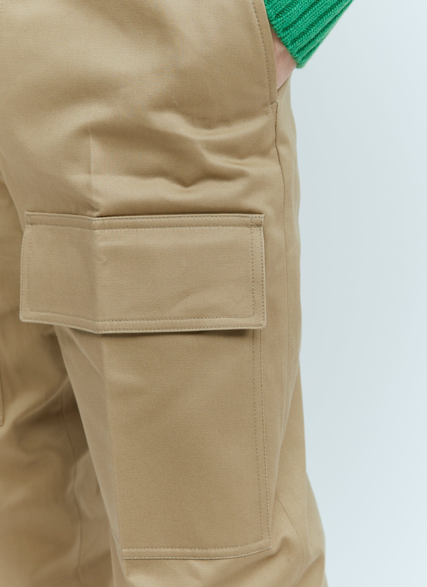 Gucci Men Wide-Leg Cotton Cargo Pants