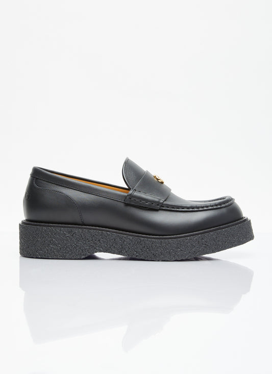 Gucci Men Logo Plaque Leather Loafers