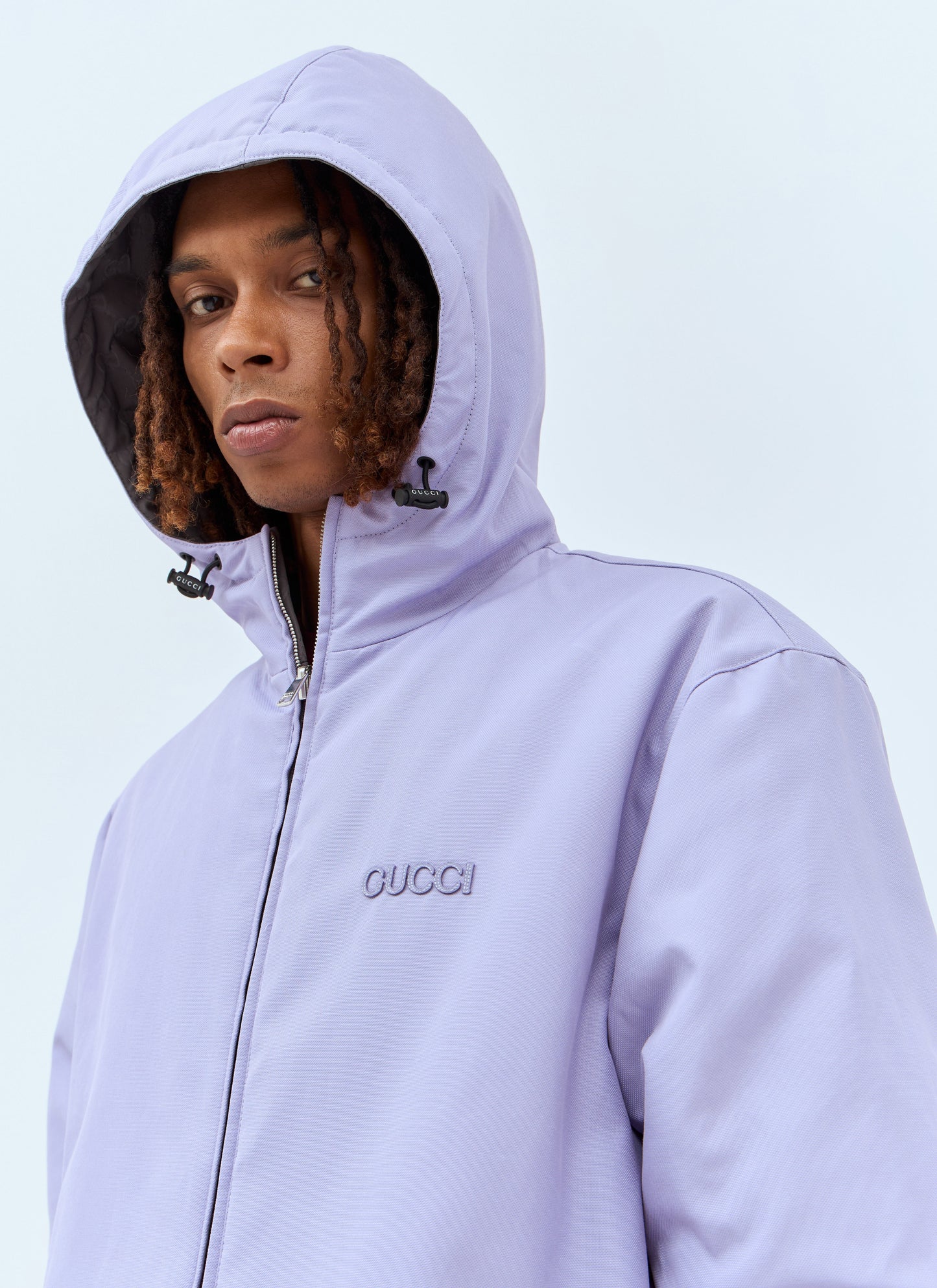 Gucci Men Gg Reversible Nylon Jacket