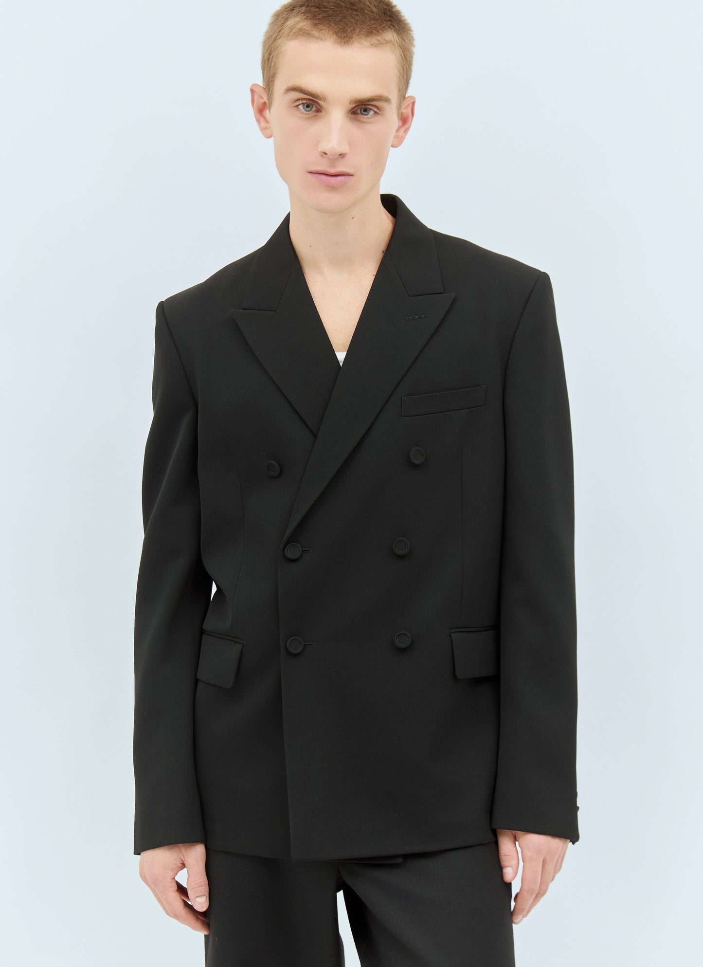 Gucci Men Double-Breasted Wool Blazer