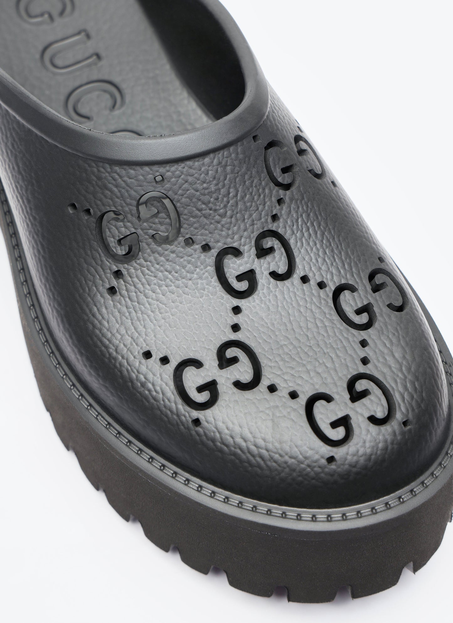 Gucci Women Perforated G Platform Mules