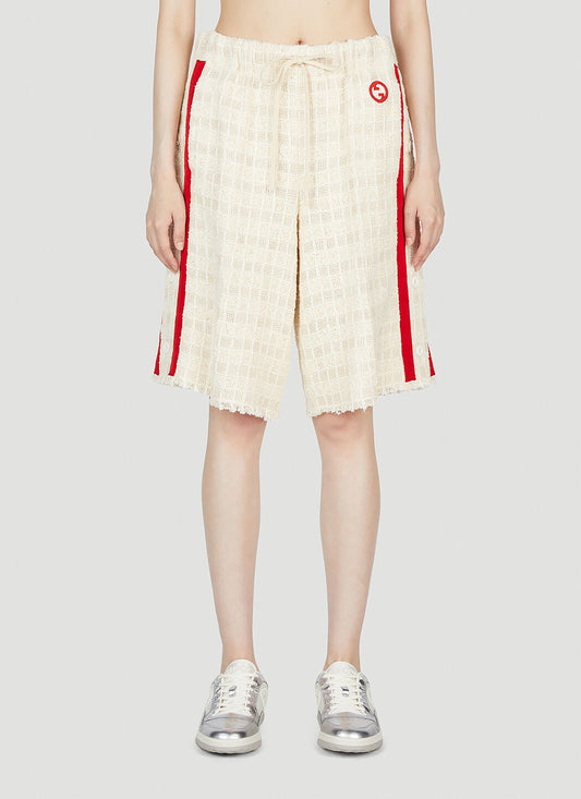 Gucci Women Interlocking G Tweed Bermuda Shorts