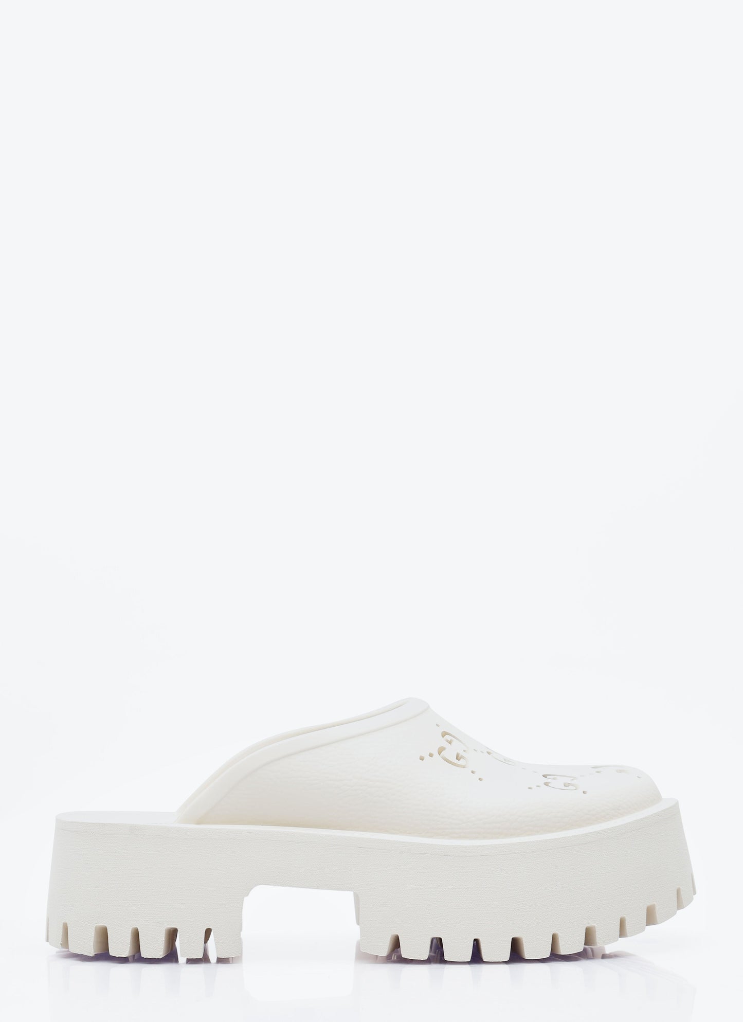 Gucci Women Perforated G Platform Mules