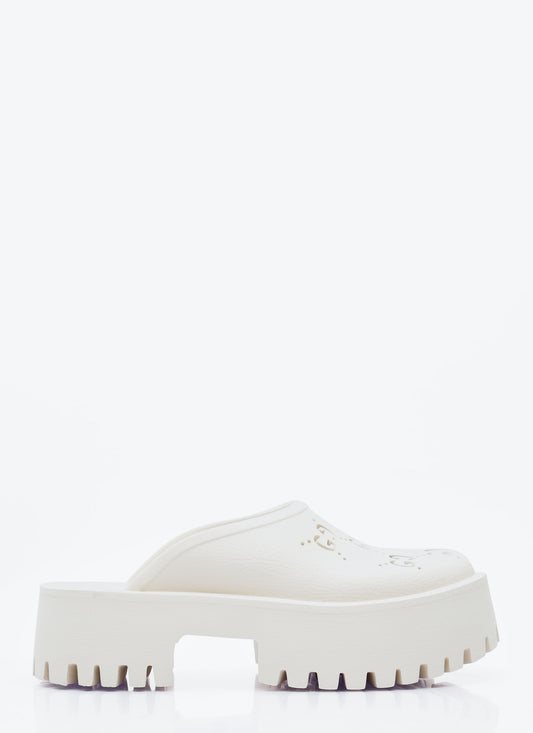 Gucci Women Perforated G Platform Mules