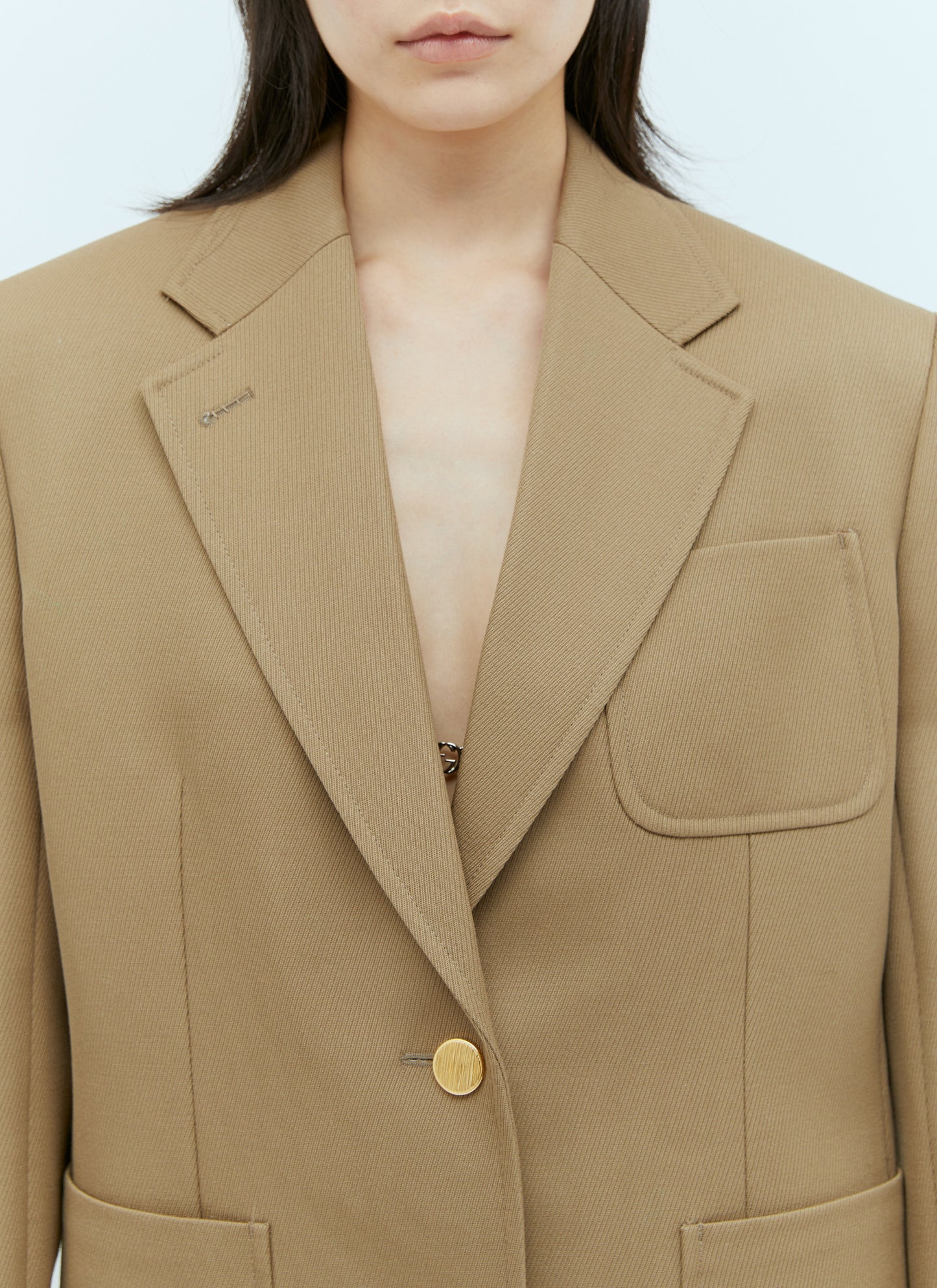 Gucci Women Horsebit Wool Blazer