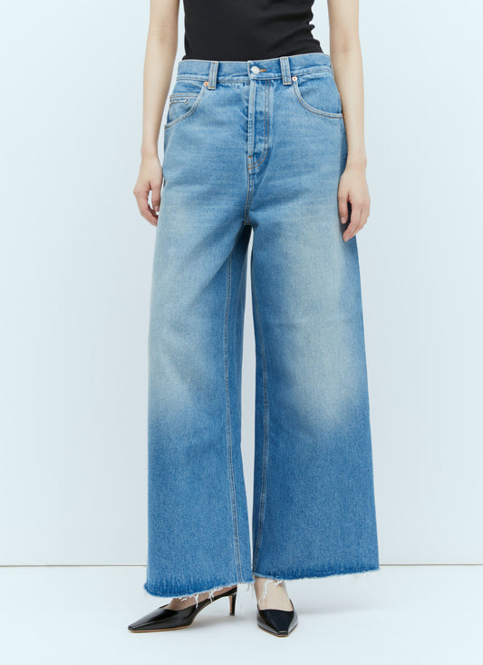 Gucci Women Wide Leg Horsebit Jeans