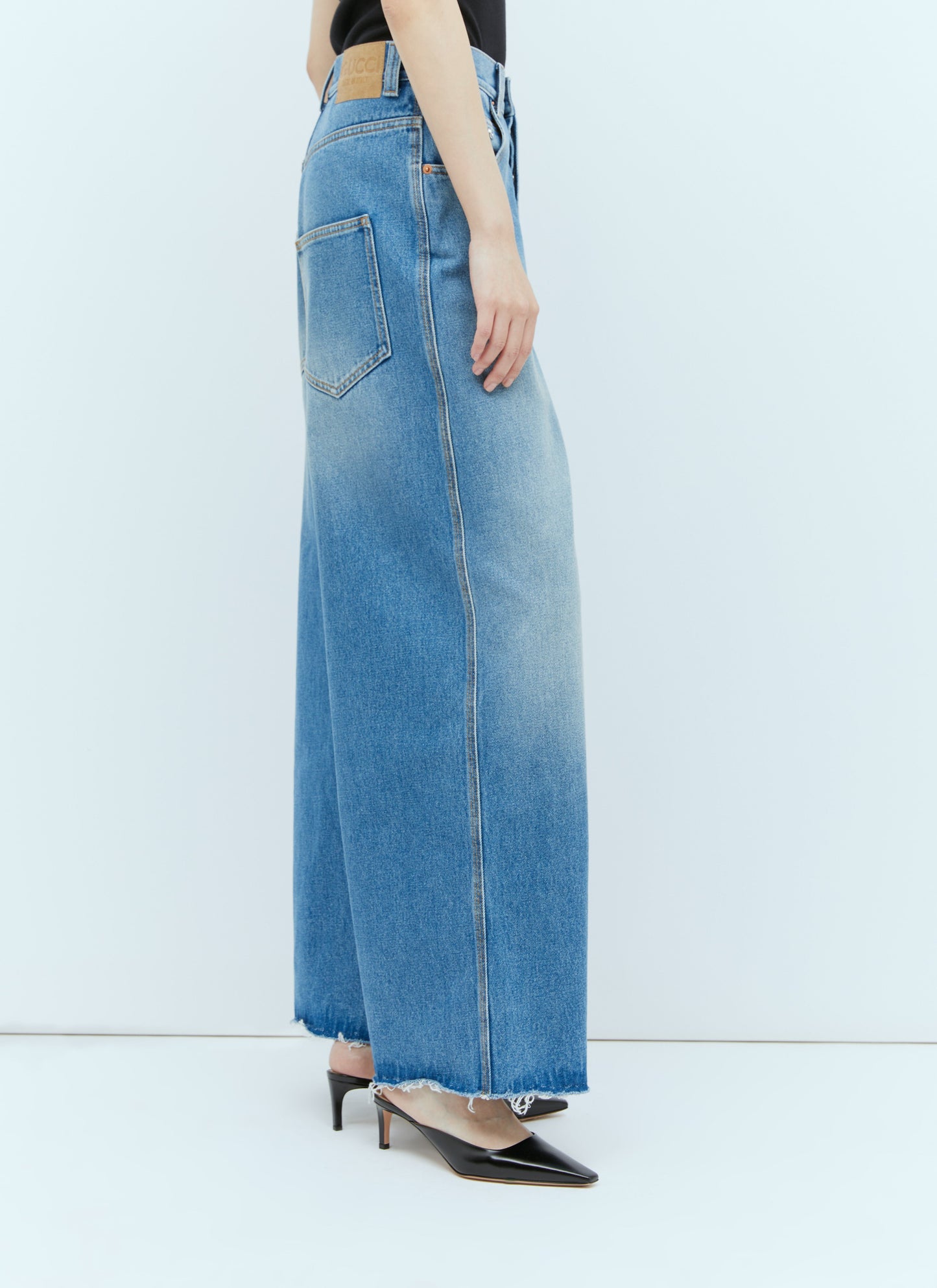 Gucci Women Wide Leg Horsebit Jeans