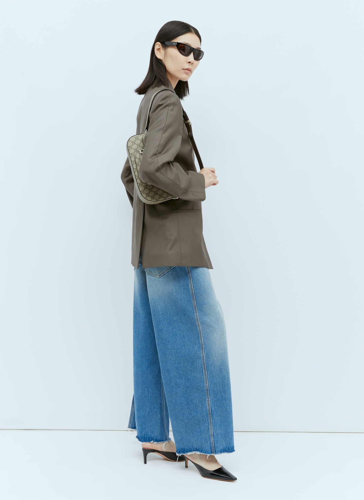 Gucci Women Wide Leg Horsebit Jeans