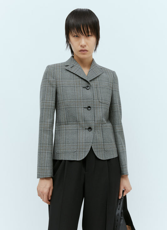Gucci Women Prince Of Wales Wool Blazer