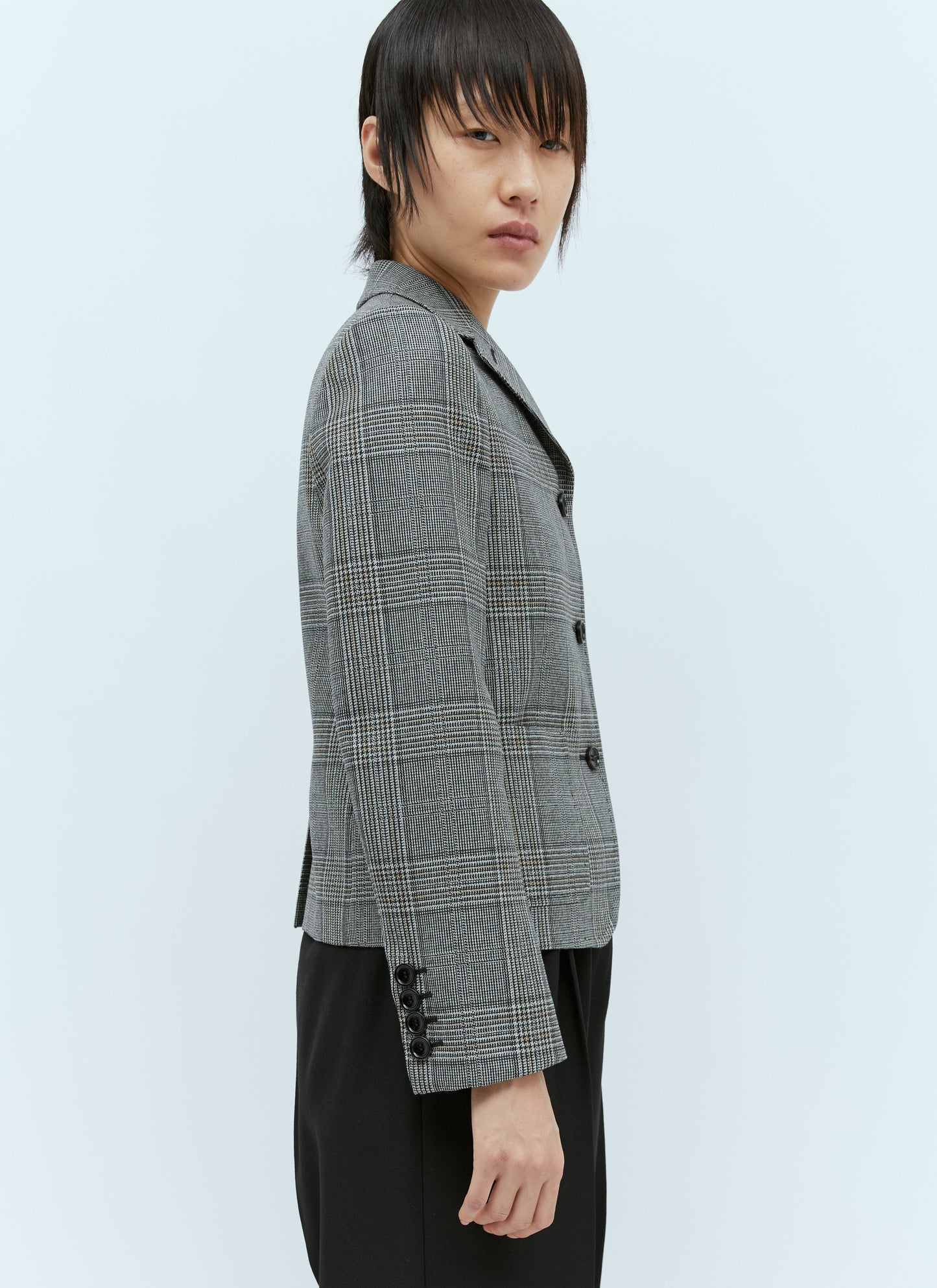 Gucci Women Prince Of Wales Wool Blazer