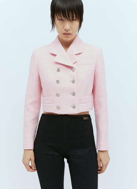 Gucci Women Sequin Bouclé Cropped Blazer