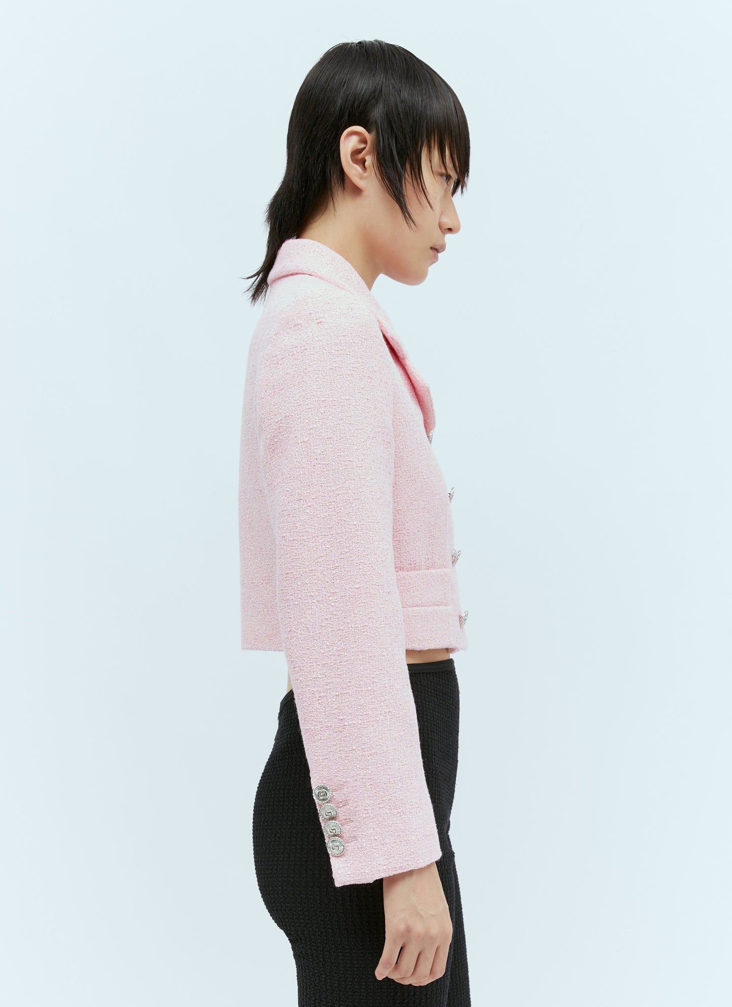 Gucci Women Sequin Bouclé Cropped Blazer