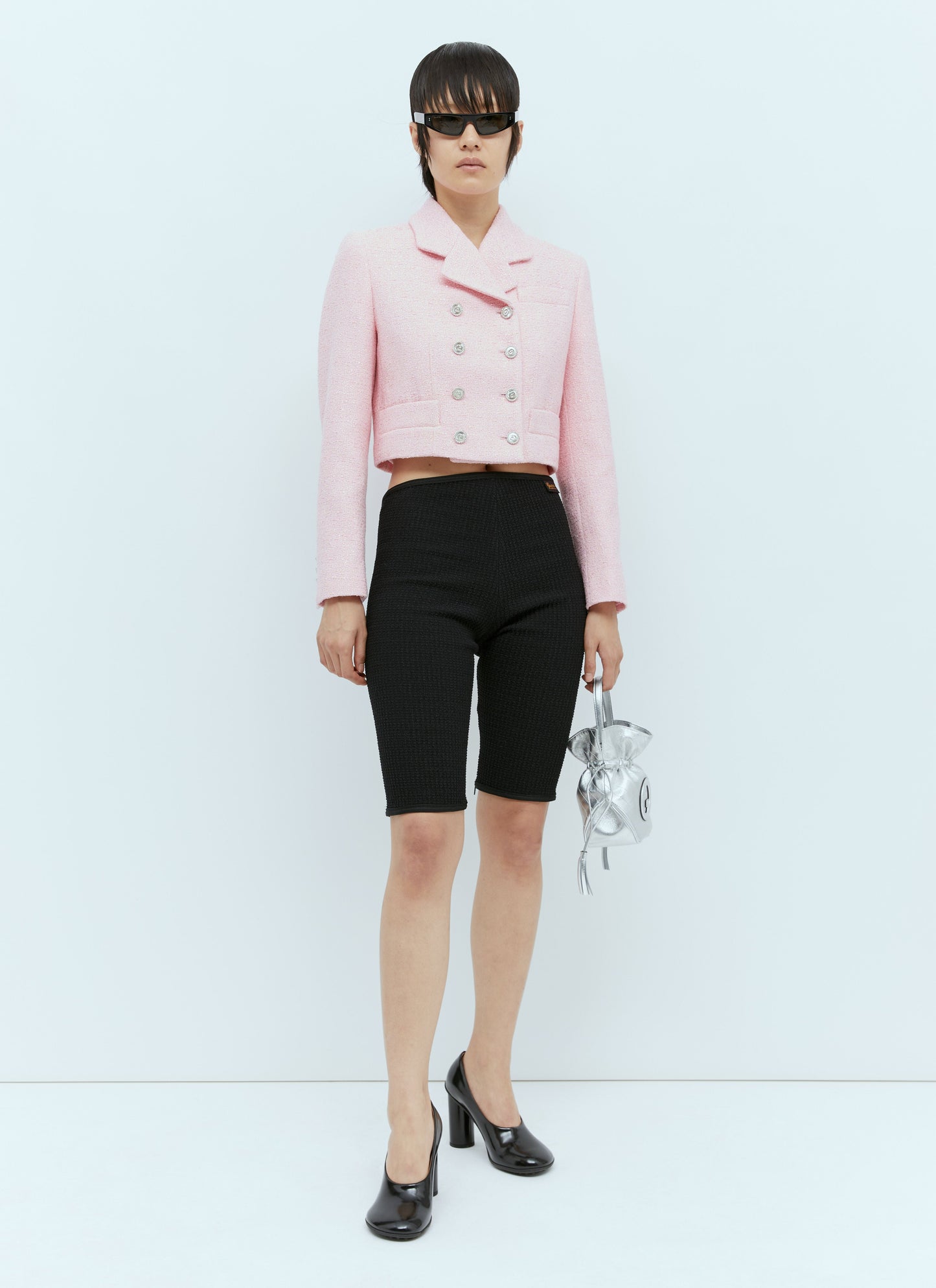 Gucci Women Sequin Bouclé Cropped Blazer