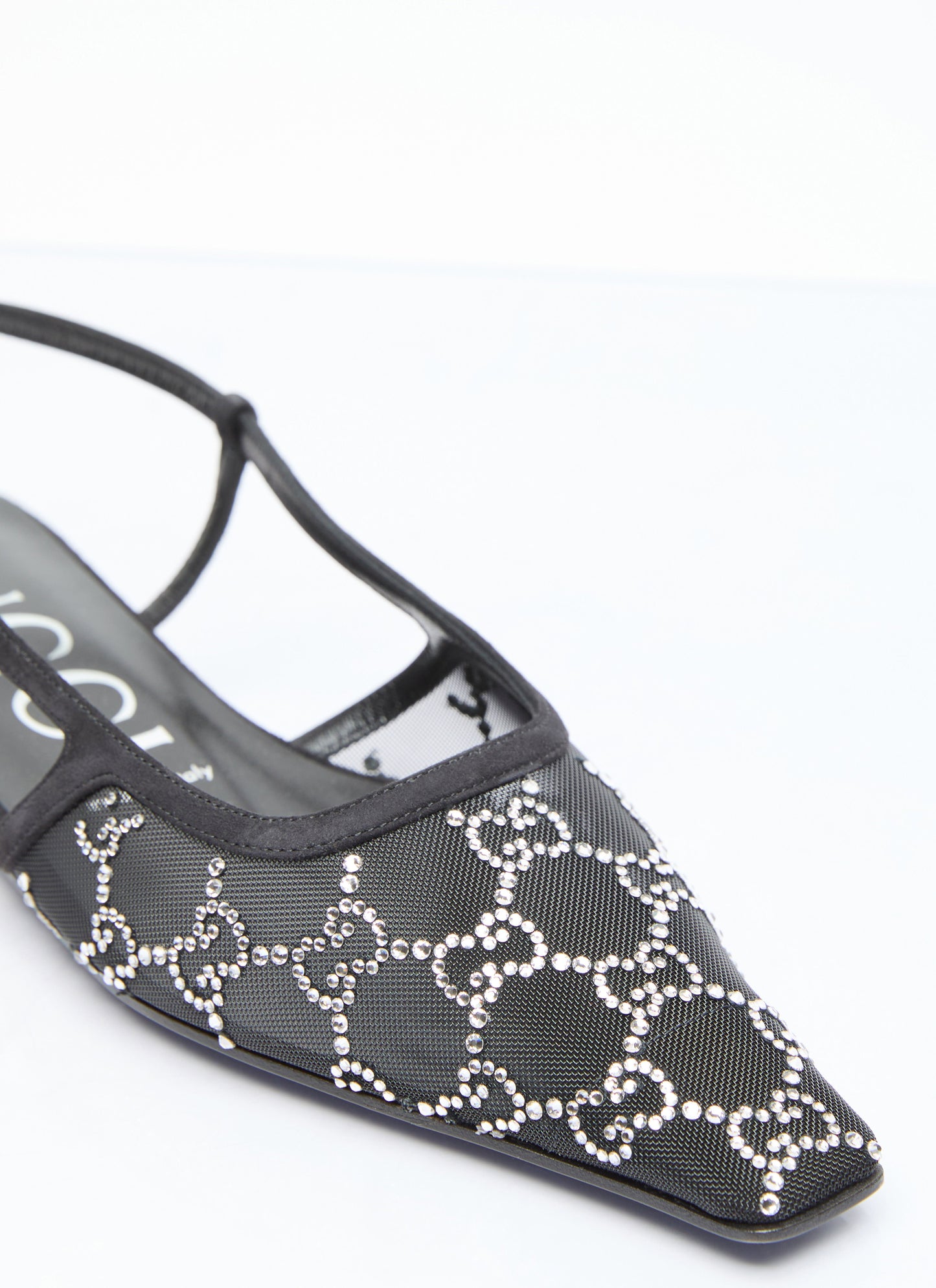 Gucci Women Gg Crystal Slingback Flats