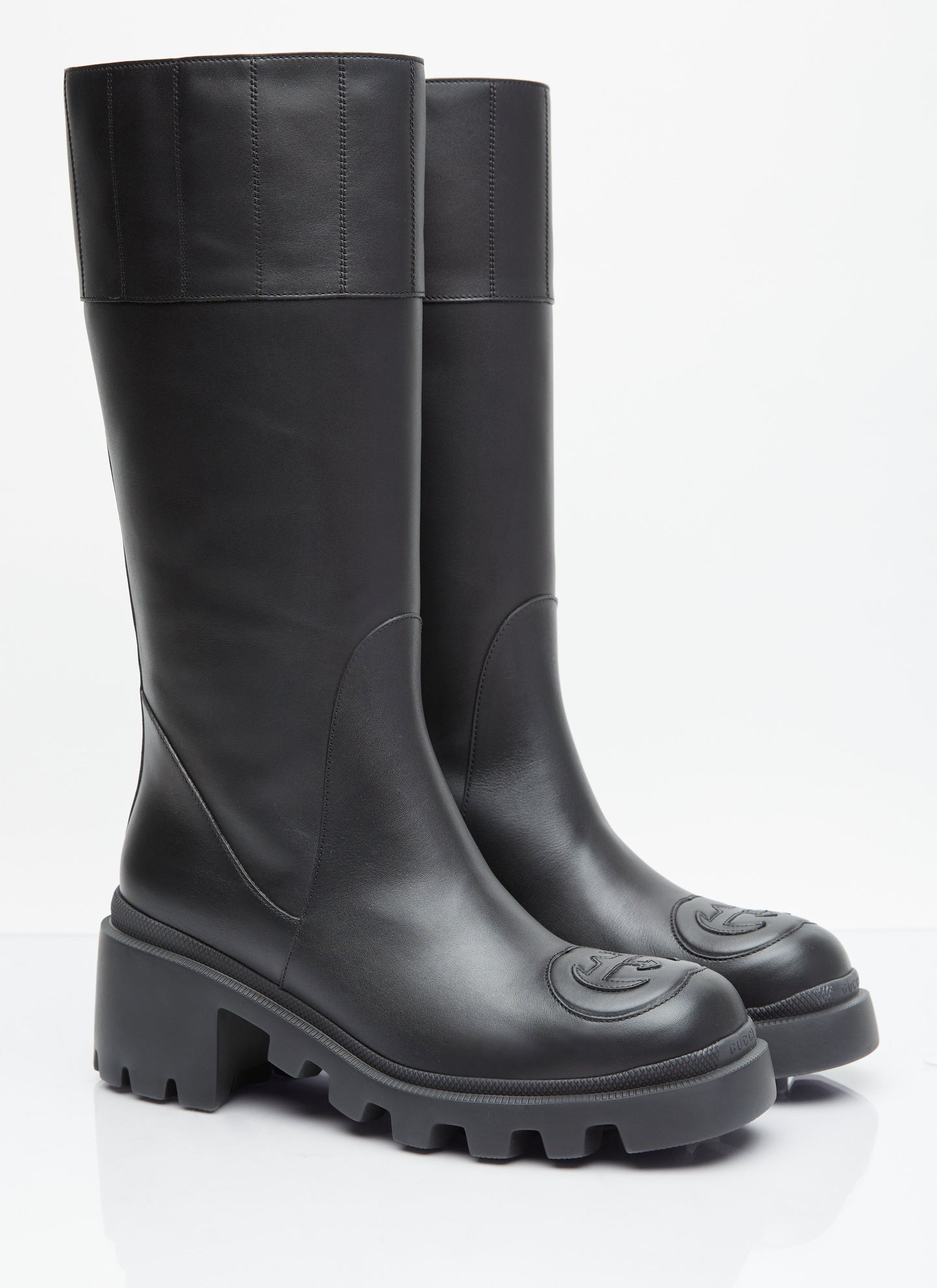 Gucci Women Interlocking G High Leather Boots