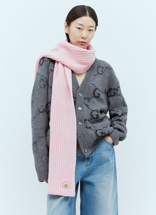Gucci Women Double G Wool Cashmere Scarf