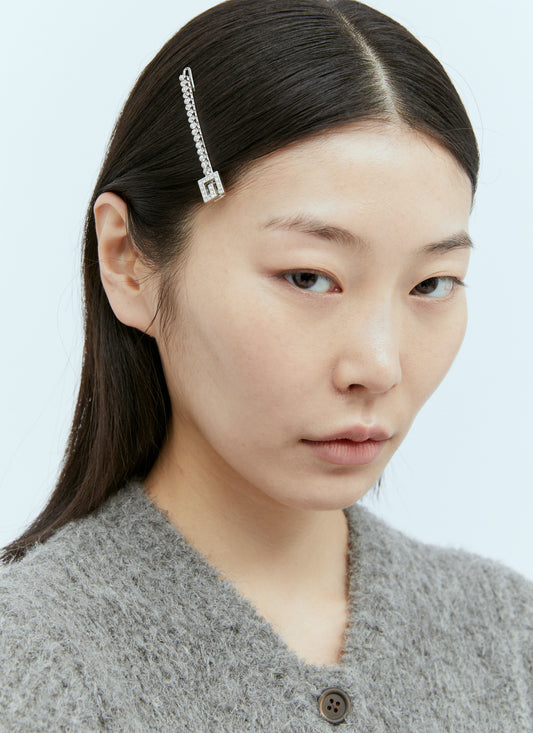 Gucci Women Crystal Square G Hair Clip