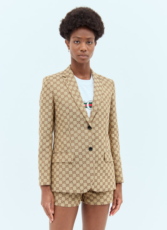 Gucci Women Gg Canvas Blazer