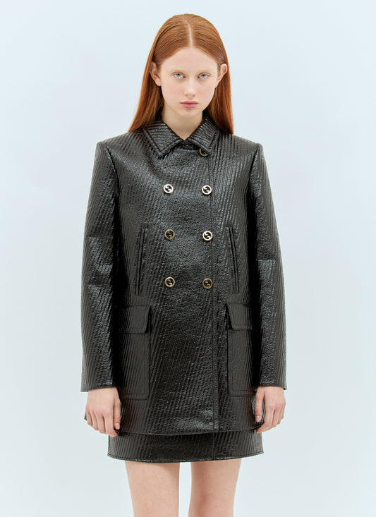 Gucci Women High-Shine Interlocking G Coat