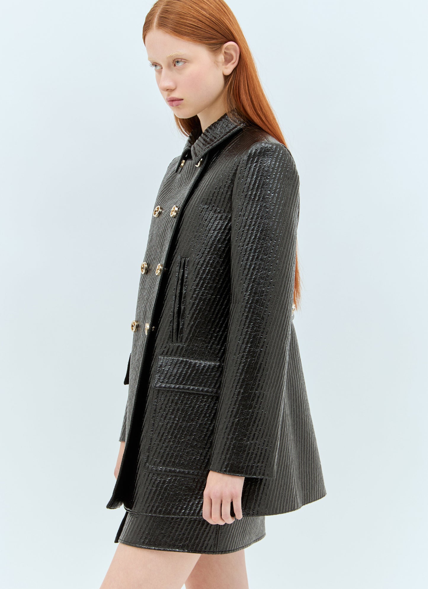 Gucci Women High-Shine Interlocking G Coat