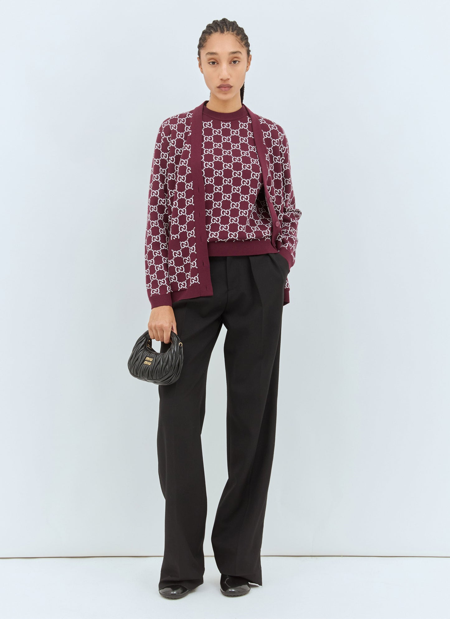 Gucci Women Reversible Gg Wool Jacquard Top