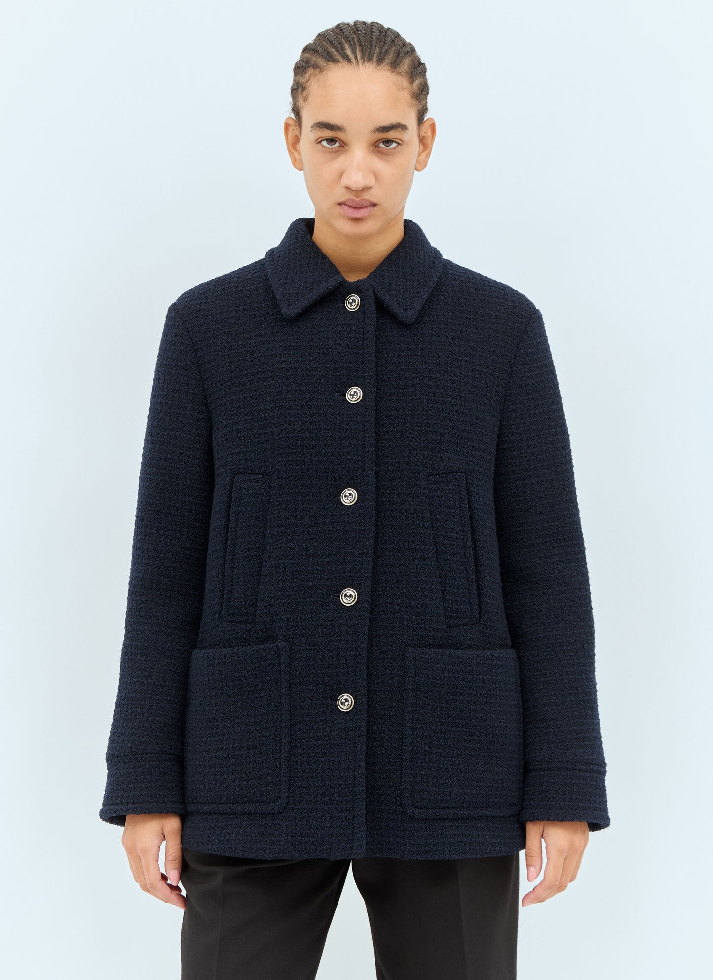Gucci Women Checked Bouclé Wool Jacket