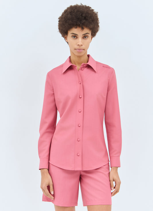 Gucci Women Wool-And-Mohair-Blend Shirt