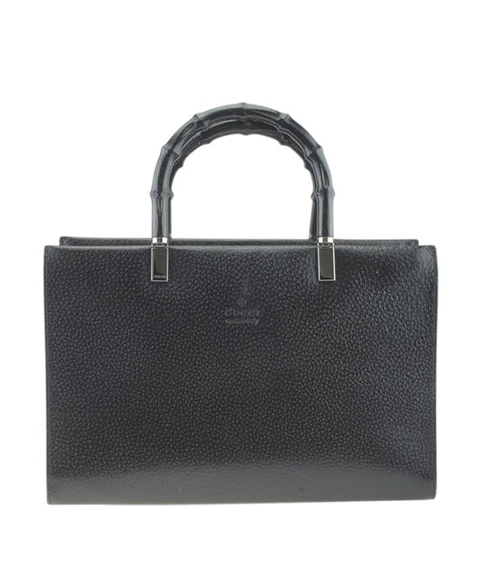 G*G 0021035 Cinghiale Bamboo Black Leather Tote