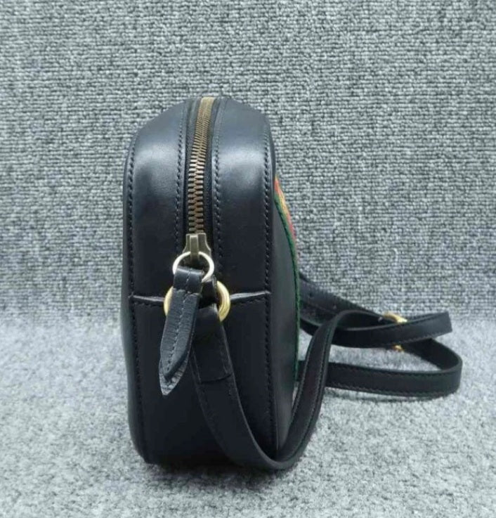 Gucci Bee Camera Black Leather Cross Body Bag