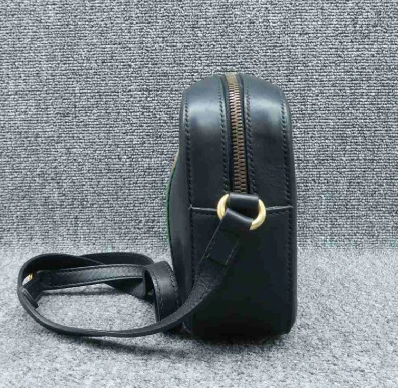 Gucci Bee Camera Black Leather Cross Body Bag