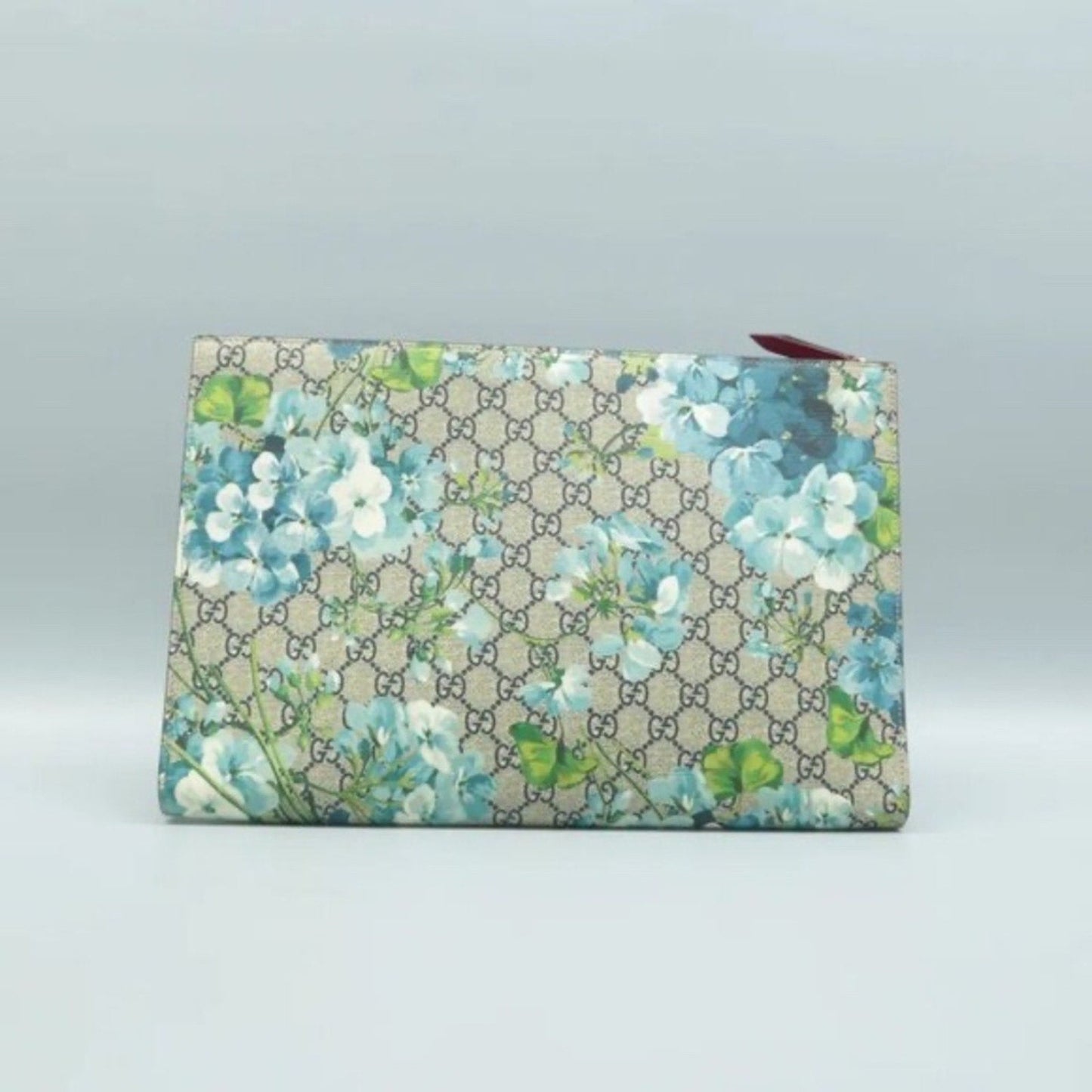 GUCCI Blooms Blue Canvas Clutch Bag