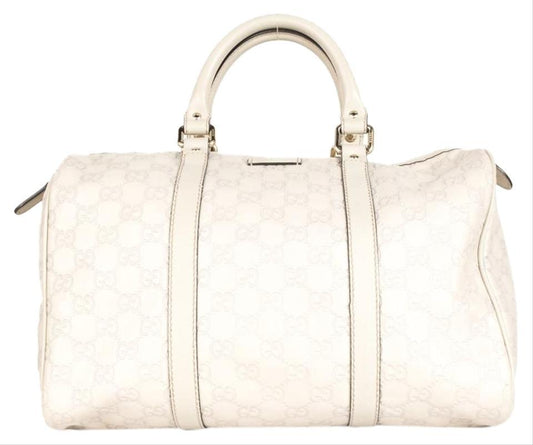 G*G Boston Bag Gg White Leather Tote