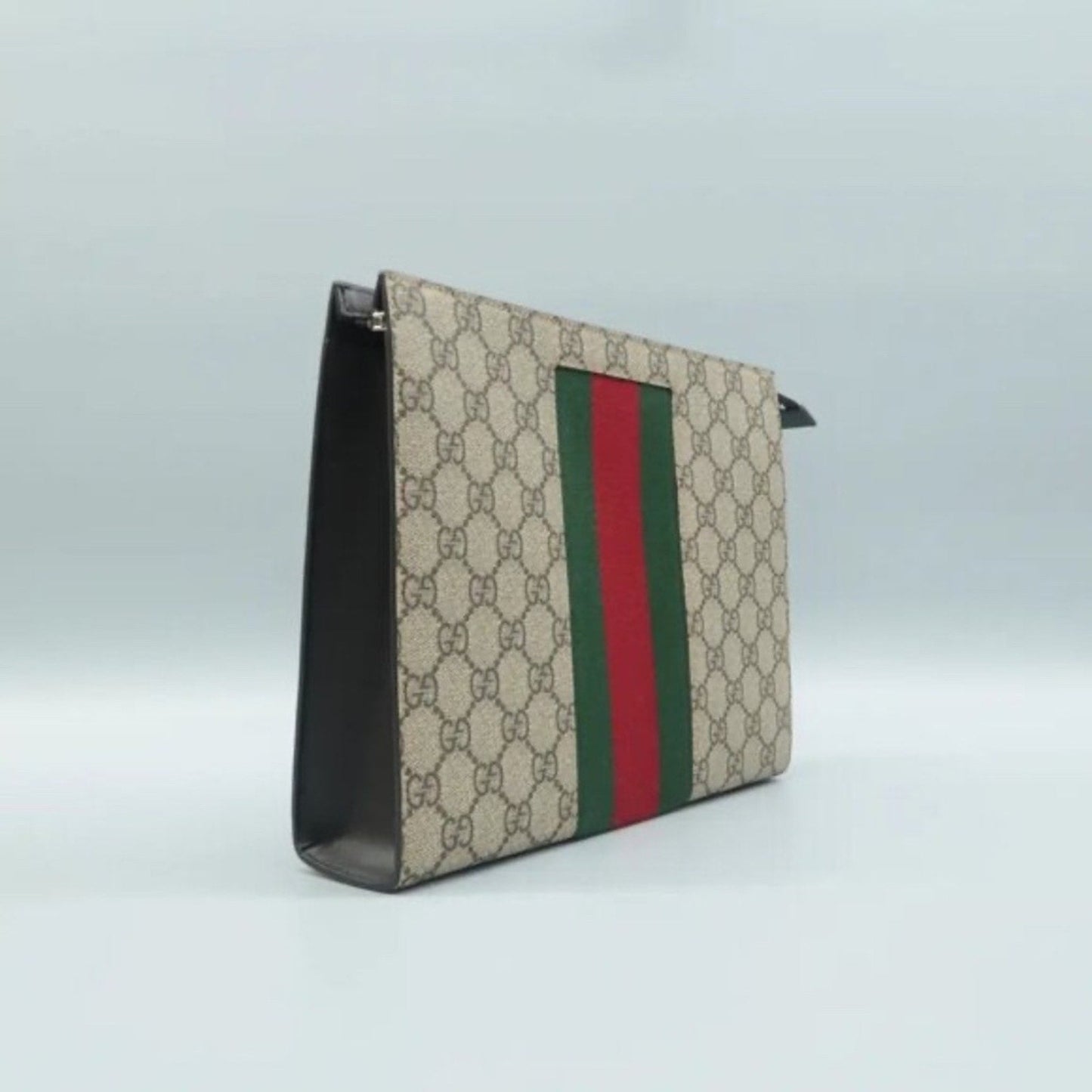 GUCCI Brown GG Canvas Clutch Bag